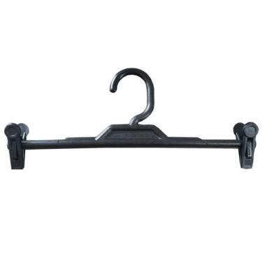 Imagem de Cabide com Presilha Preto de Plástico para Saias Bermudas Calças Lojas