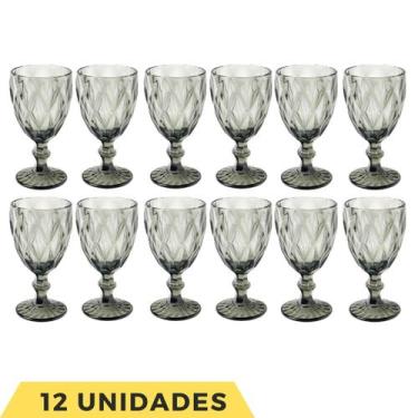 Imagem de 12 Taça Diamante Cinza Metalizado 340ML Bico de Jaca Eventos - PRATICA