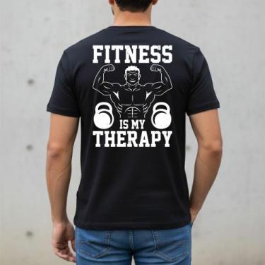 Imagem de Camiseta Masculina Personalizada Estampada Preta Camisa Treino Muscula