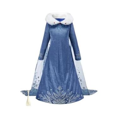 Imagem de Fantasia De Elsa Rainha Da Neve Para Meninas, Vestido De Princesa Com 