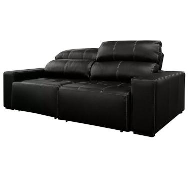 Imagem de Sofá De Couro 2 Lugares Alabama 250cm Usb M06 Preto 450