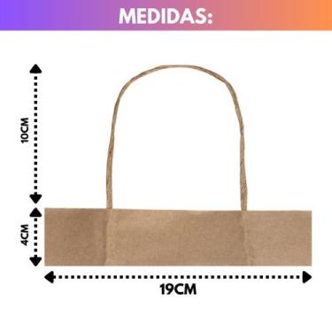 Imagem de Kit 100 Unidades Alça Papel Branco / Kraft Torcido Sacola 19 - Distrib