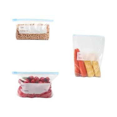 Imagem de Sacos Reutilizáveis Com Zíper, 45 Peças, Sacos Plásticos Para Armazena