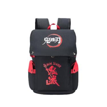 Imagem de Mochila escolar infantil Demons Slayers 3D Oxford 34x21x48cm - yiweisa
