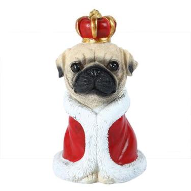 Imagem de Coroa de cachorro Pug Simulation Piggy Bank para crianças de plástico 