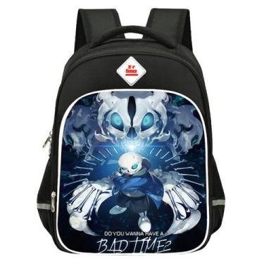 Imagem de Mochila Undertales Sans para crianças School 30x18x39cm Oxford - Yiwei