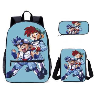 Imagem de Conjunto de mochilas escolares, 3 peças, mochila de anime, bolsa casua
