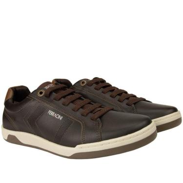 Imagem de Sapatênis Ferracini Lexus Perfuros Couro Marrom | STZ-Masculino