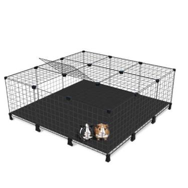 Imagem de Cercado Porquinho da Índia Mini Coelho 120x120x40cm Gaiola Fechada com