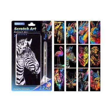 Imagem de Kit De Arte DIY Com 12 Peças: Brinquedos De Raspar Com Desenhos De Ani