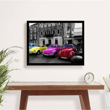 Imagem de Quadro Decorativo Fotografia Carros Coloridos