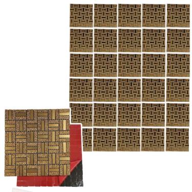 Imagem de Pastilha De Vidro Adesiva Kit 30 Uni Parede Banheiro Cozinha Decorativa Moderna Reforma Requintado Facil Aplicacao