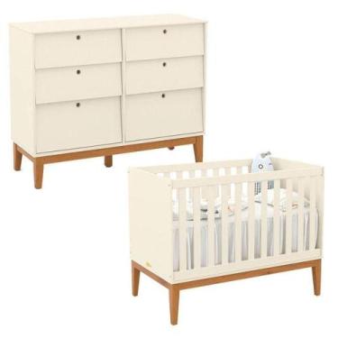 Imagem de Berço Americano E Cômoda 6 Gavetas Unique Off White Eco Wood - Matic -