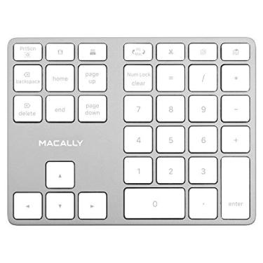 Imagem de Macally Teclado numérico Bluetooth para laptop – Teclado numérico sem fio recarregável – Teclado numérico fino de 35 teclas sem fio para entrada de dados, teclado numérico de 10 teclas compatível com