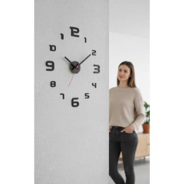 Imagem de Relógio Parede Grande 3D Luxo Adesivo Decorativo Preto - Congratulatio