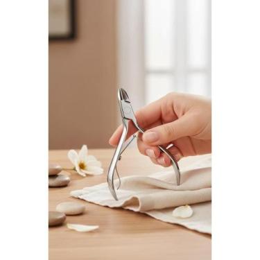 Imagem de Alicate Corte Unha Aço Carbono Curvo Profissional 10,7cm - Congratulat