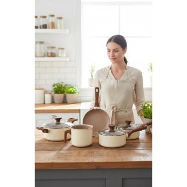 Imagem de Jogo Panelas Bege Fundo Triplo Antiaderente 5 Peças Indução - Congratu