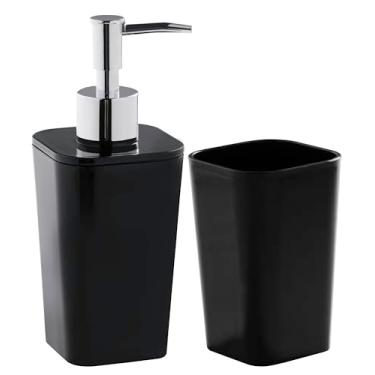 Imagem de Kit Acessórios para Banheiro Plástico com 2 peças Astra Preto