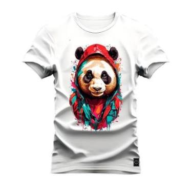 Imagem de Camiseta Plus Size Estampada Algodão Unissex La Panda Moleta-Unissex