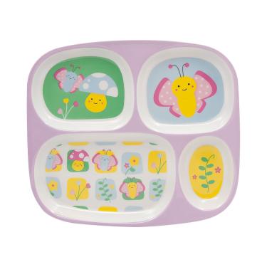 Imagem de Prato Infantil em Melamina com 4 Divisórias Le Baby Butterfly
