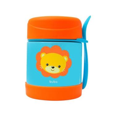 Imagem de Pote Térmico De Alumínio 320ml Animal Fun Leão 12119 - Buba, 320ml, Az