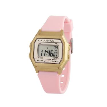 Imagem de Relógio Cosmos Feminino Ref: Os48863h Digital Vintage Dourado