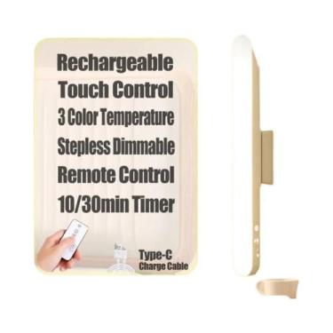 Imagem de Luminária De Mesa LED Magnética Recarregável Por USB Com 3 Cores E Int