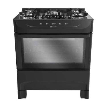 Imagem de Fogão 5 Bocas Mueller MFV5BB Preto Fosco Mesa de Vidro Bivolt, Bivolt