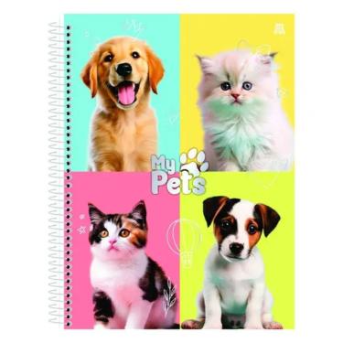 Imagem de Caderno Universitário Espiral My Pets Animativa Estampa 1 com Capa Dura 10 Matérias 160 Folhas 200X275MM 1 Unidade