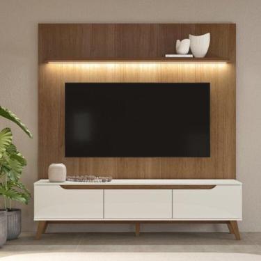 Imagem de Rack com Painel para TV até 75 Polegadas MDF 185,5cmx183cm Suporte Liv