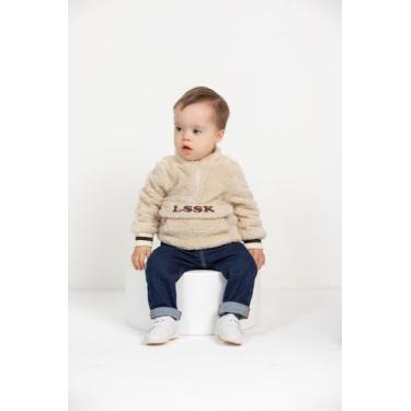 Imagem de Casaco Luxo Pelo Bebê Meninos Inverno Lessa Kids Ref 8268, Bege, P ( 3