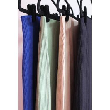 Imagem de Saia Midi Canelada - Fenda Lateral - UpCloth, Bege, P