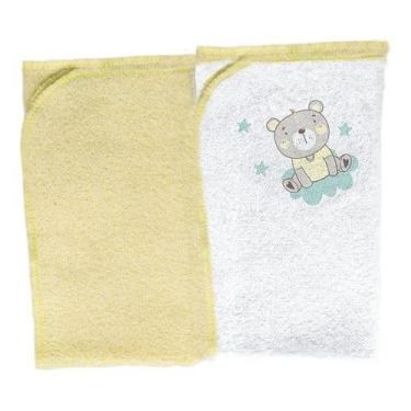 Imagem de Toalha Boquinha Com Aplicação Em Puff 2 Unidades 29 x 35cm Baby Incomf