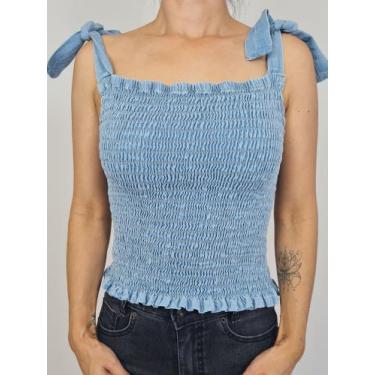 Imagem de Top tessa lastex 100% algodão blufera jeans 21811-52, G