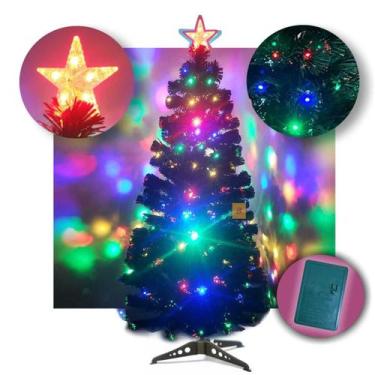 Imagem de Árvore de Natal Colorida 90cm com Luzes LED Controle Estrela - MultiA