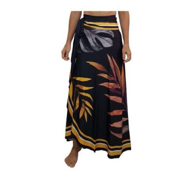 Imagem de Saída De Praia/ saia pareô longa de transpassar - Corpo Dourado Moda P