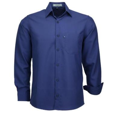 Imagem de Camisa Social Amil Microleve Masculina Clássica Manga Longa Não Amassa