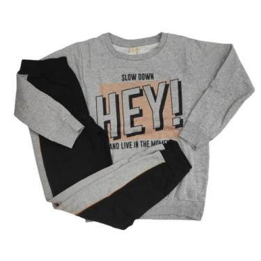 Imagem de Conjunto moletom felpado menino inverno - moda - Hrradinhos, Cinza, 8