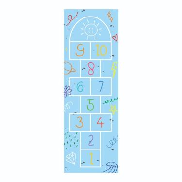 Imagem de Tapete Adesivo Amarelinha Escola 03 Sensorial Infantil para Quarto 150cm X 50cm OEM