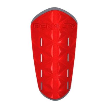 Imagem de Caneleira Juvenil para Futebol Matis X com Proteção Shield Sys e Interior em EVA Vermelho Penalty