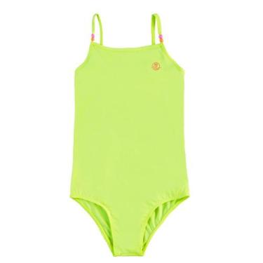 Imagem de Maiô Infantil Menina BGR em Malha Splash Proteção UV50+ Amarelo Neon, 