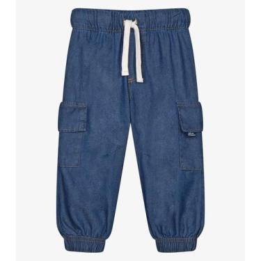 Imagem de Calça Infantil Jeans Cargo Trick Nick Azul, 8, Azul