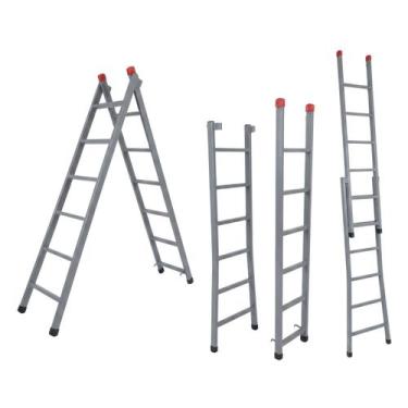 Imagem de Escada Extensiva 3 em 1 Aço 9x16 Degraus 4,75m 120kg NV213P - Yin s