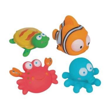 Imagem de Kit 4 Bichinhos Banho Banheira Oceano Esguicham Água - Buba
