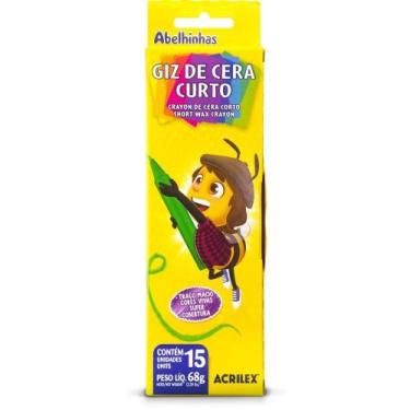 Imagem de Giz de Cera Curto 15 Cores 68G PCT.C/12 - Acrilex