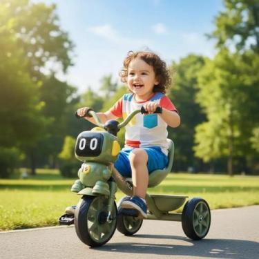 Imagem de Triciclo Infantil Robô Verde Kidino Motoca Passeio para Meninos e Meni