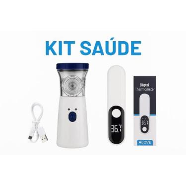 Imagem de Kit Saúde com Inalador Nebulizador Portátil E Termômetro Infravermelho