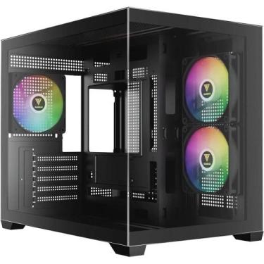 Imagem de Gabinete Gamdias Aura Gc10M Argb V2 Preto Matx Micro Tower Vidro Tempe