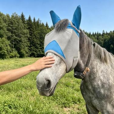 Imagem de Máscara antimoscas para cavalo KRAVEXQY respirável com proteção UV tam
