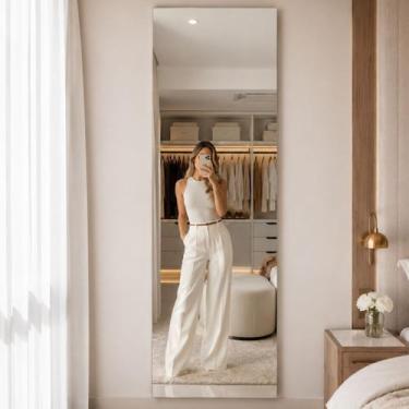 Imagem de Espelho Corpo Inteiro 150x40cm Grande Retangular Quarto Closet Provado